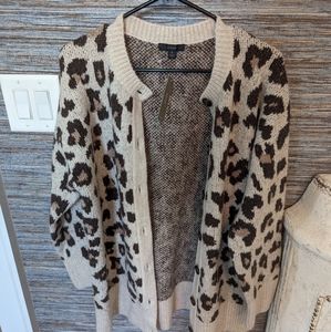 NWT J Crew Leopard Cardigan Sweater